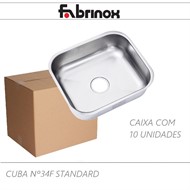 10X Cuba de cozinha de aço inox Nº03F 400x340x140mm